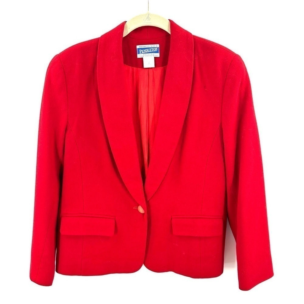 Vintage Pendleton Wool Blazer Womens 6 Petite Preppy Holiday Classic Old Money